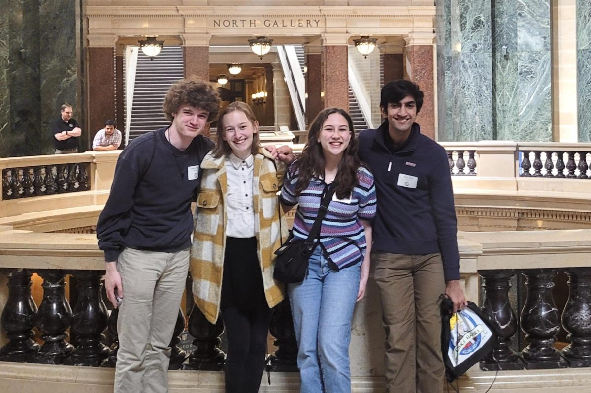 Junior Keaton Blake, senior Allison Springer, senior Katelyn Davis and junior Ishan Patil were the first team invited from our school to participate in the Wisconsin Civics Game in Madison.