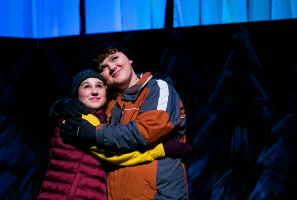 Ginette (sophomore) Alanna D'Urso and Pete (sophomore Lucien Gusdorf) embrace at the end of the epilogue. 

photo courtesy of Deni Storm Photography