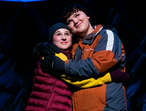 Ginette (sophomore) Alanna D'Urso and Pete (sophomore Lucien Gusdorf) embrace at the end of the epilogue. 

photo courtesy of Deni Storm Photography