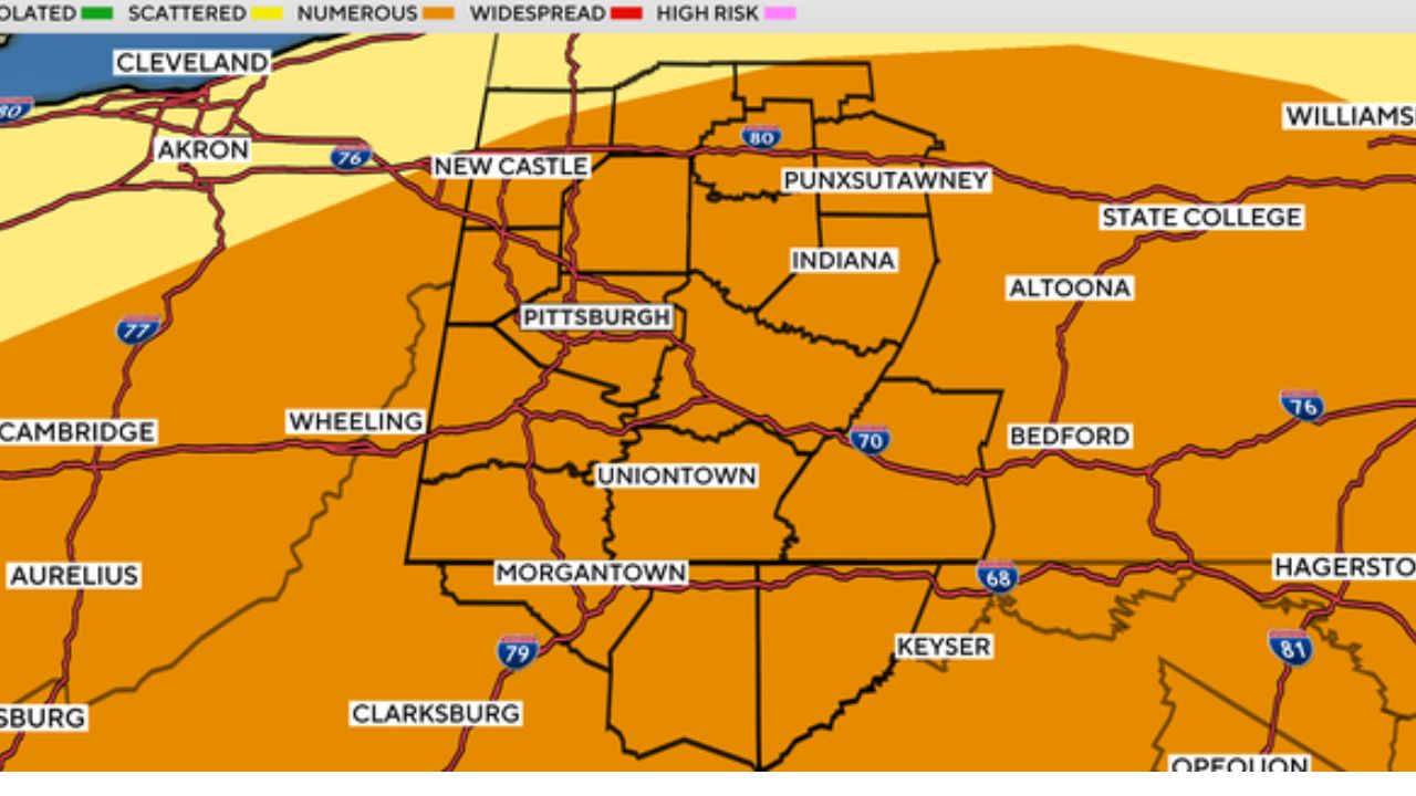 Calm Monday Gives Way to Dangerous Tuesday Weather Across Pittsburgh Area as Severe Storm Threat Returns
