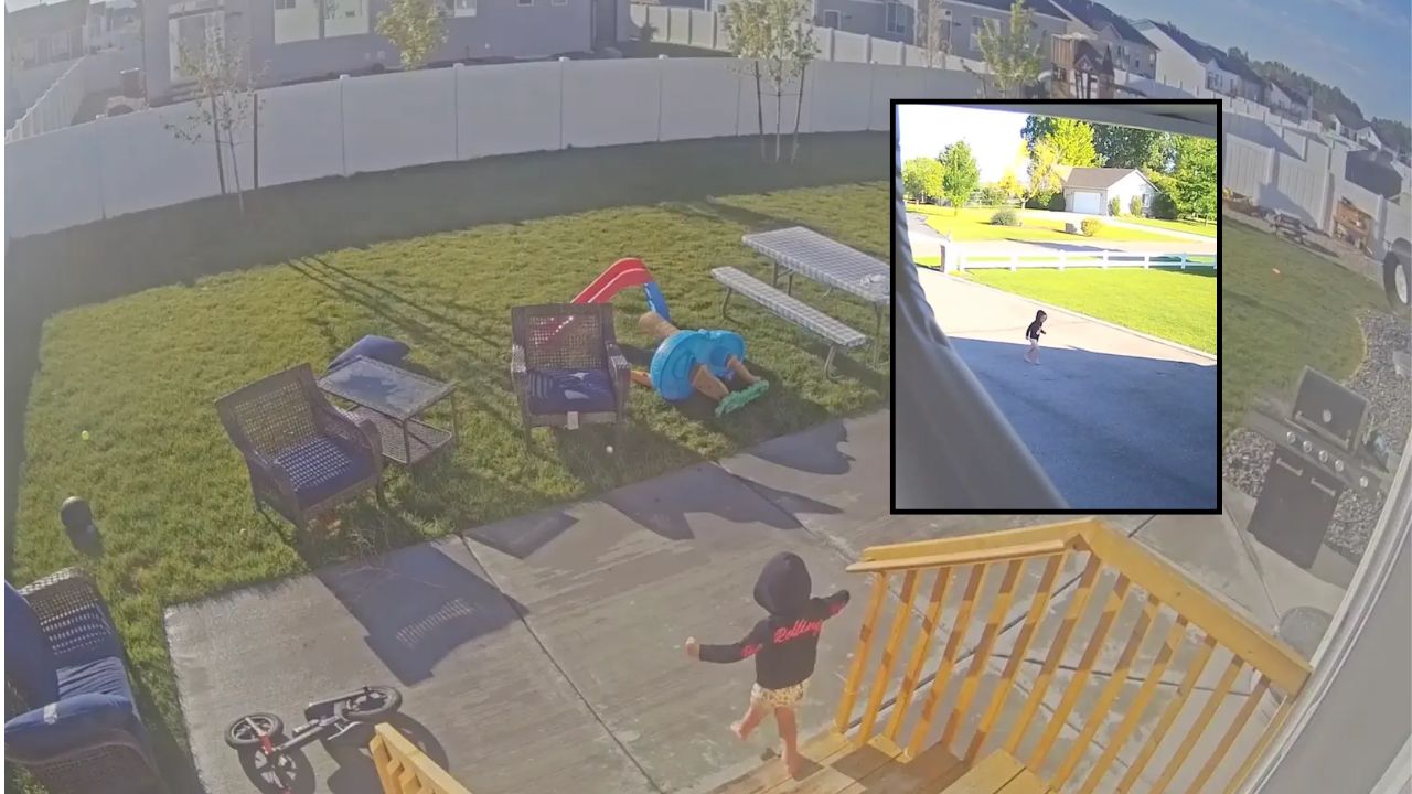Security Camera Captures Incredible Moment 3-Year-Old Escapes Home and Walks Half a Mile Alone to Grandma's House